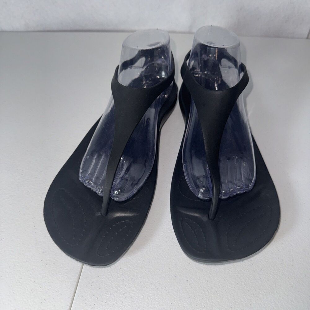 Crocs Sexi Serena Sandals Women’s Size 11 Black Thong Lightweight Comfort - Picture 4 of 9